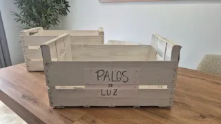 Cajas de madera blancas para almacenamiento