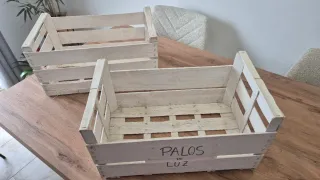 Cajas de madera blancas para almacenamiento