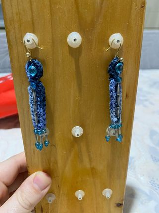 Orecchini donna artigianali blu e oro