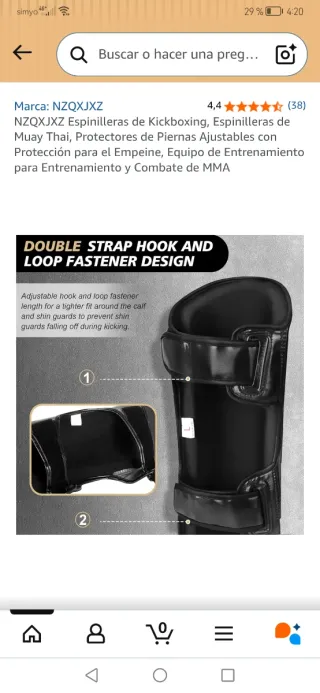 Espinilleras Kickboxing/MMA Talla L Nuevas