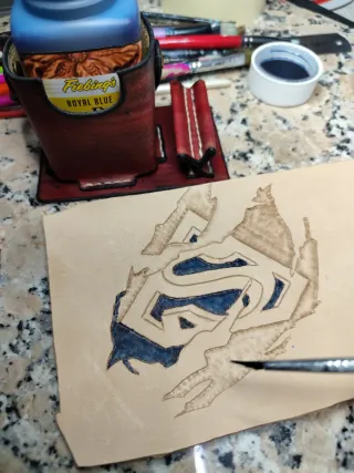 Billetera de Cuero Repujado Superman