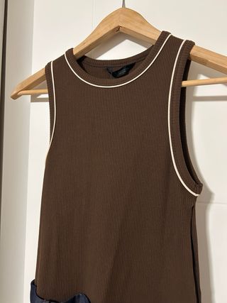 Vestido Midi Mujer Zara Agotado- Combinado Denim