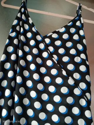 Vestido largo lunares tirantes V sin estrenar