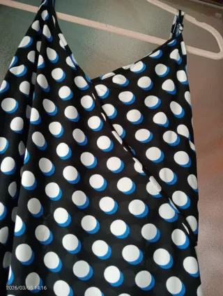 Vestido largo lunares tirantes V sin estrenar