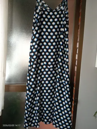 Vestido largo lunares tirantes V sin estrenar