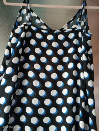 Vestido largo lunares tirantes V sin estrenar