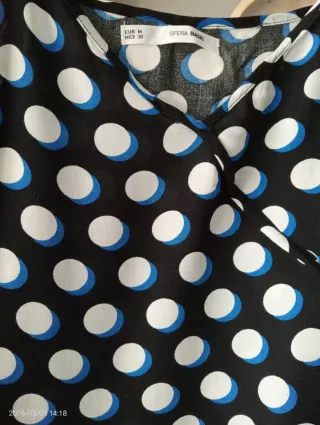 Vestido largo lunares tirantes V sin estrenar