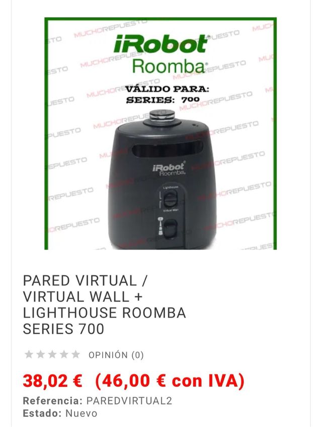 Pared Virtual iRobot Roomba serie 800