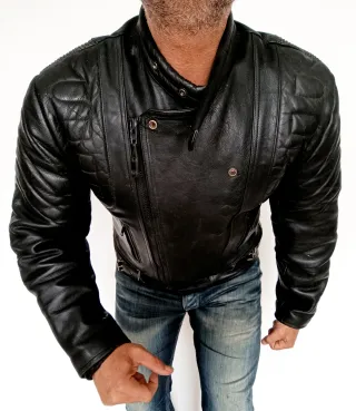 Motera cuero auténtico M Medidas indicadas en foto