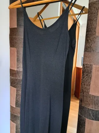 Vestido largo tirantes negro