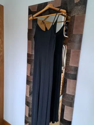 Vestido largo tirantes negro