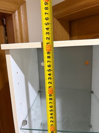 Armario auxiliar lavabo blanco cristal