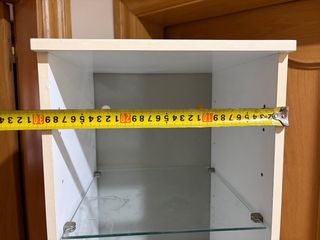 Armario auxiliar lavabo blanco cristal