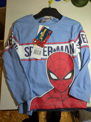 Maglietta Spiderman Marvel Bambino Azzurra