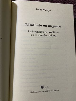 Irene Vallejo./ El infinito en un junco
