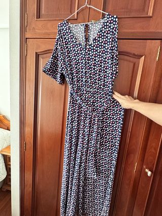 Mono largo estampado lunares con lazada