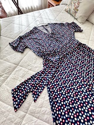 Mono largo estampado lunares con lazada