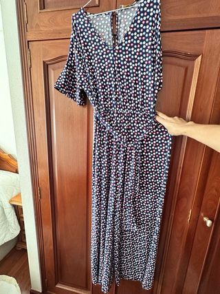 Mono largo estampado lunares con lazada