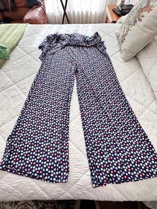 Mono largo estampado lunares con lazada