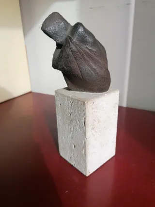 Busto de bronce y piedra