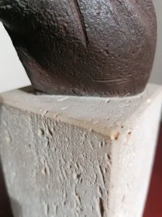 Busto de bronce y piedra