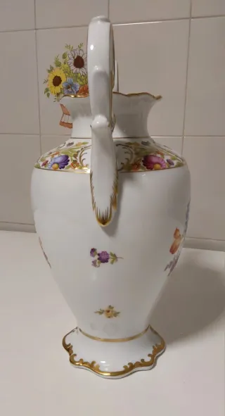 Jarrón Schumann Dresden Flores Porcelana