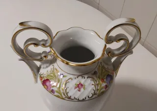 Jarrón Schumann Dresden Flores Porcelana