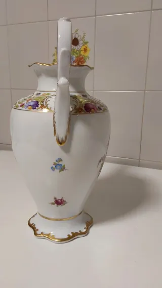 Jarrón Schumann Dresden Flores Porcelana