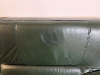 Sofá 2 plazas cuero verde