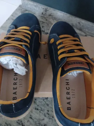 Zapatos Baerchi Sport Casual Azul y Amarillo