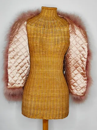 Chaqueta de plumas rosa empolvado Talla S/M