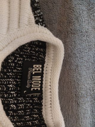 Jersey de punto blanco y negro