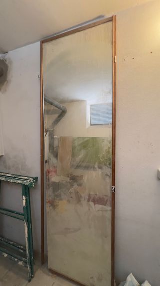 Lote de 2 espejos con marco de madera