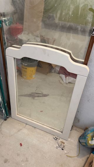 Lote de 2 espejos con marco de madera