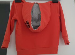 Felpa arancione cappuccio 3/4 anni 104 cm