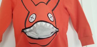 Felpa arancione cappuccio 3/4 anni 104 cm