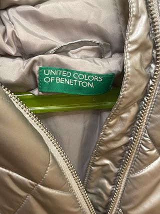 Chaqueta acolchada Benetton plateada