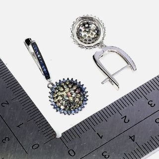 Pendientes Plata Zafiros Naturales