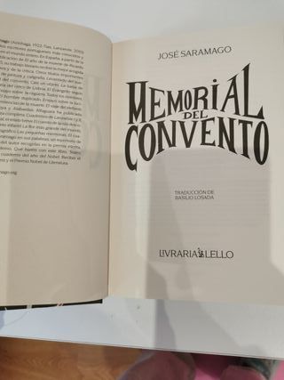 Libro José Saramago MEMORIAL DEL CONVENTO perfecto