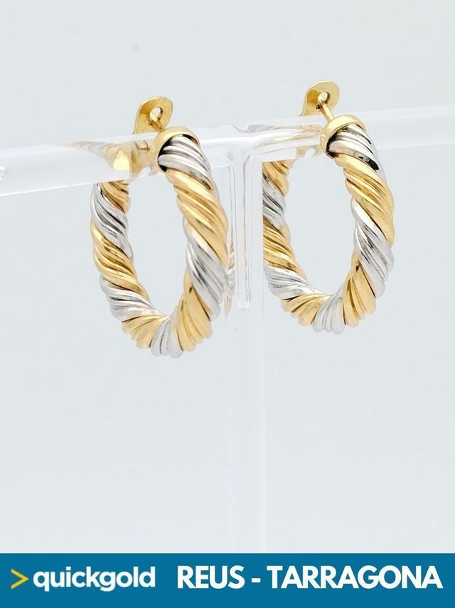 035-04-00446 AROS ORO BICOLOR DE 18K ENTRELAZADOS
