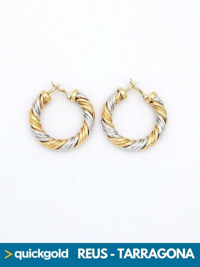 035-04-00446 AROS ORO BICOLOR DE 18K ENTRELAZADOS
