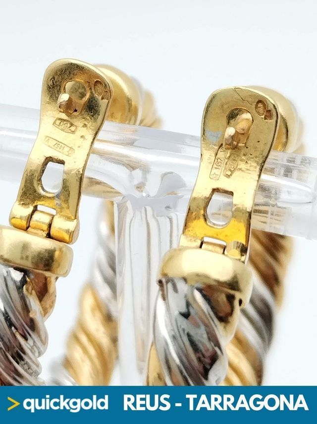 035-04-00446 AROS ORO BICOLOR DE 18K ENTRELAZADOS