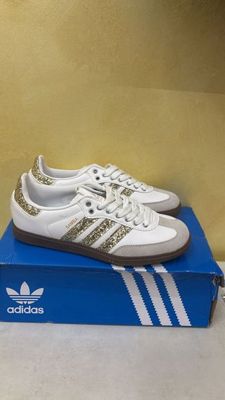 Adidas Samba OG Glitter Oro Bianco Donna