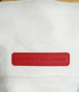 Borsa Tommy Hilfiger tela bianca e blu