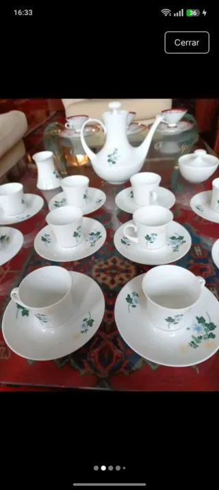 Juego de café pintado a mano