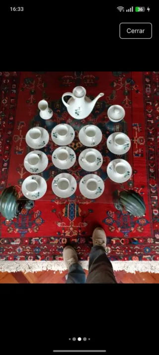 Juego de café pintado a mano