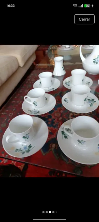 Juego de café pintado a mano