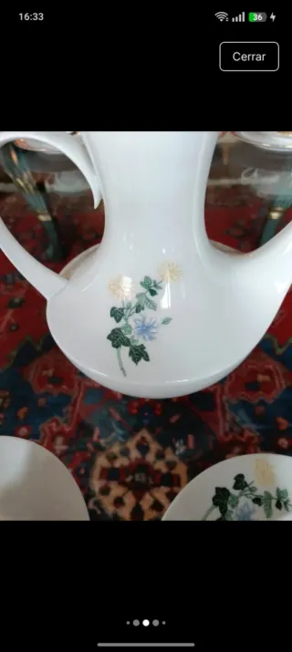 Juego de café pintado a mano