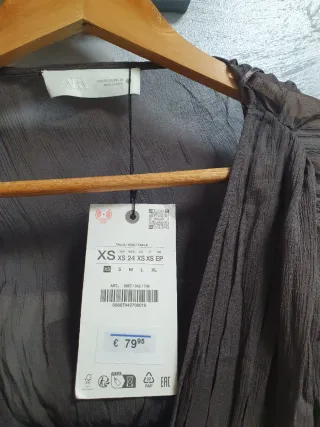 Vestido largo Zara marrón