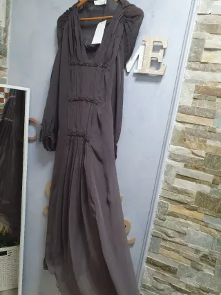 Vestido largo Zara marrón